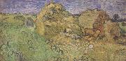 Vincent Van Gogh Field with Wheat Stacks (nn04) oil painting on canvas
